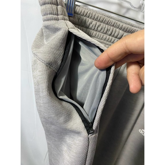 Adidas Mens Jogger Pants 2XL Gray Pockets -No Drawstring- Logo - Picture 10 of 12
